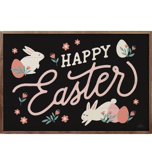 Bunny Kisses I Happy Easter Black By Laura Marshall